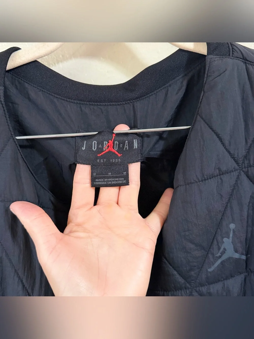 Nike Air Jordan Sport unisex Quilted Golf Vest Black Size M Jumpman Puffer